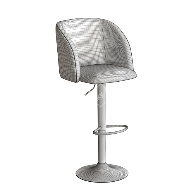 Millie Chrome Bar Chair 3D model image 4