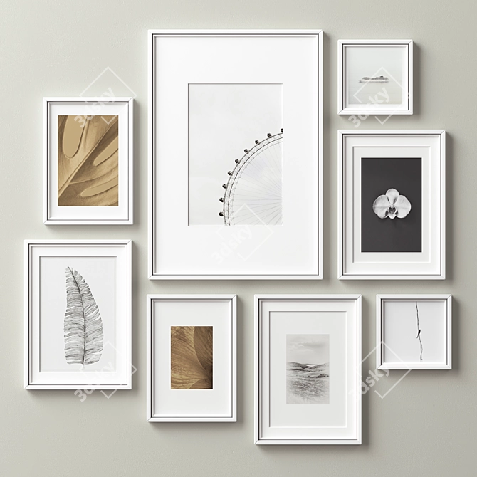 Elegant Wood Picture Frames 3D model image 9