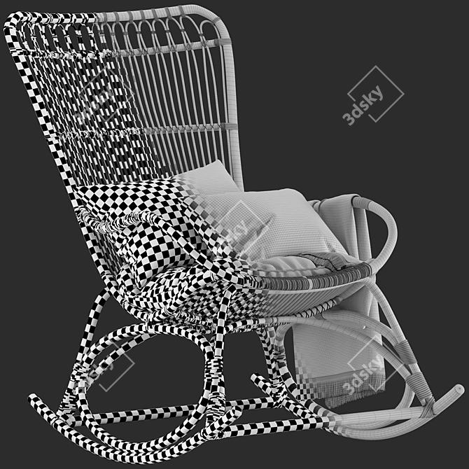 Monet Rocking Chair: Elegant and Comfortable 3D model image 6
