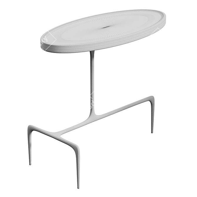 Elegant Caste Bridger Oval Table 3D model image 3