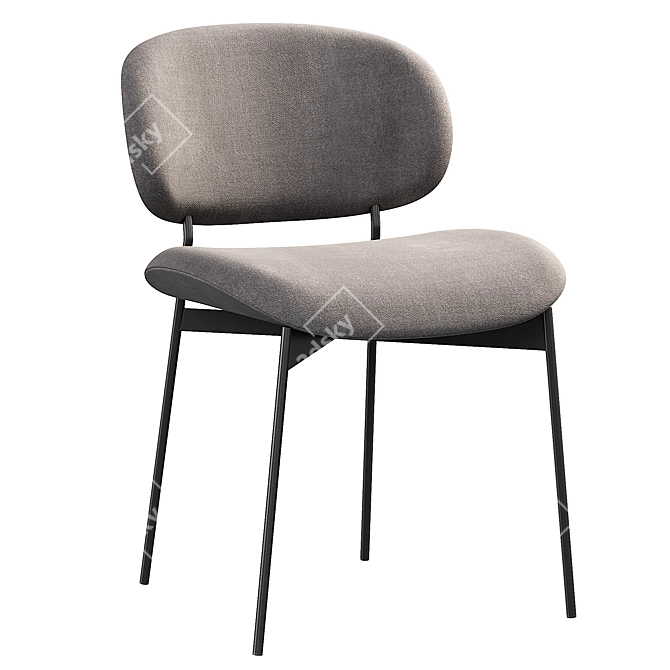 Elegant Luz Upholstered Chair 3D model image 7