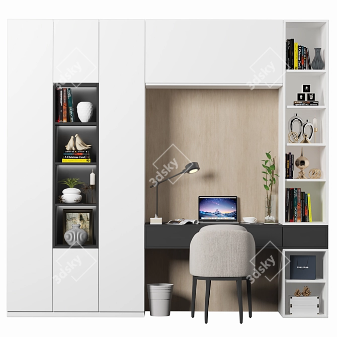 Modern Office Workstation 3D model image 1