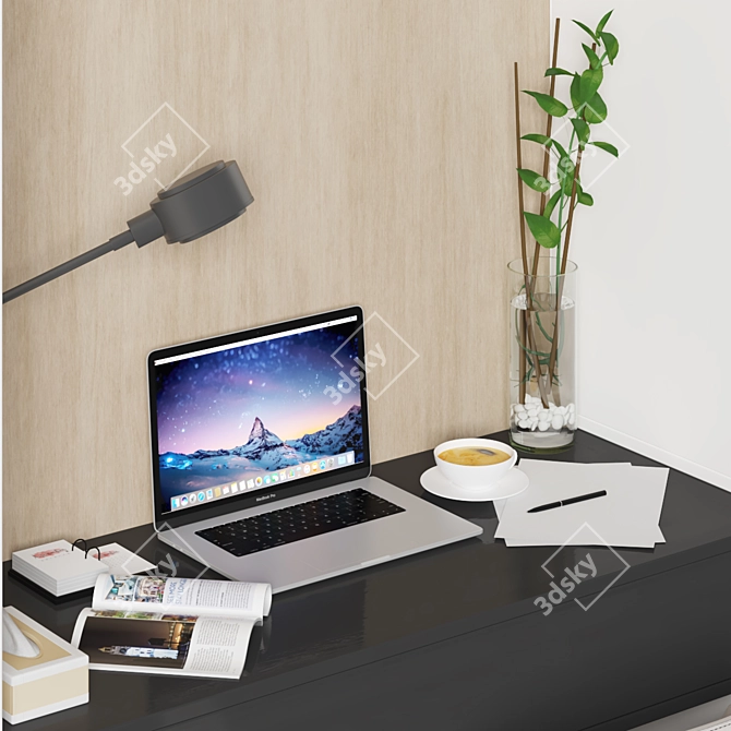 Modern Office Workstation 3D model image 3