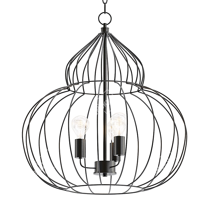 Elegant Rega 3-Light Chandelier 3D model image 1