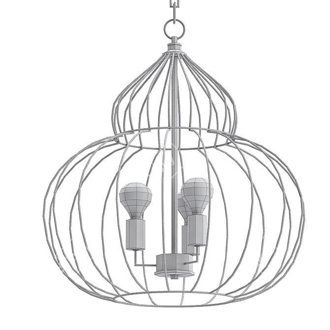 Elegant Rega 3-Light Chandelier 3D model image 2