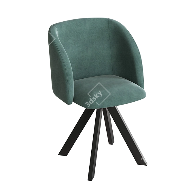 Millie Swivel Rodeo OM: Sleek and Comfortable Chair with Metal Legs 3D model image 2