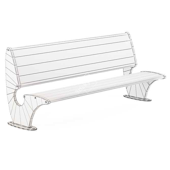 Title: Sleek Bench - Perfect for Modern Spaces 3D model image 5
