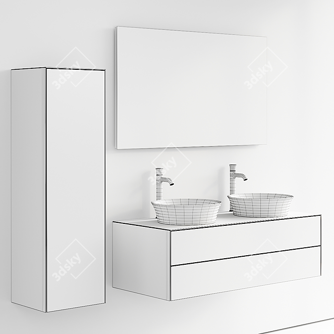 Duravit White Tulip Vanity Set 3D model image 5