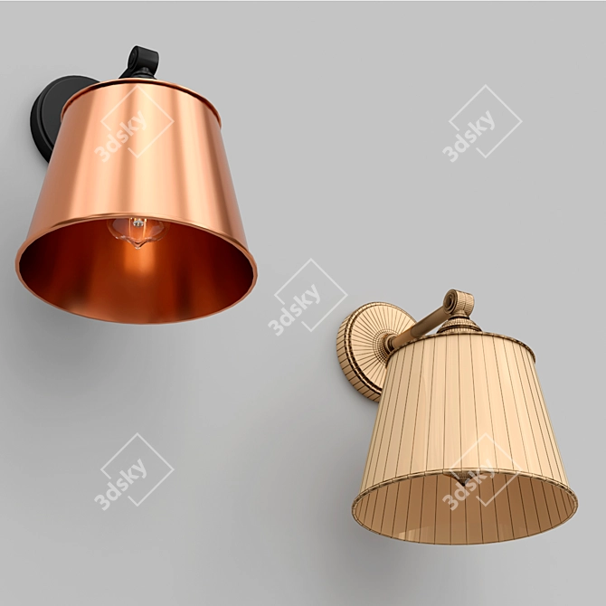 Tapered Metal Shade Sconce 3D model image 3