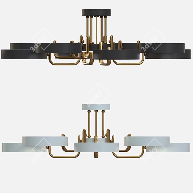 Elegant Lumen Lux Ceiling Chandelier 3D model image 2