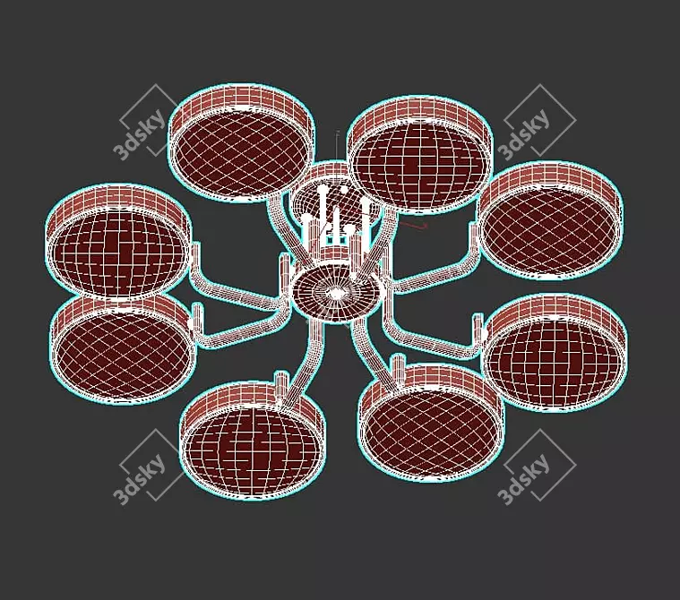 Elegant Lumen Lux Ceiling Chandelier 3D model image 3