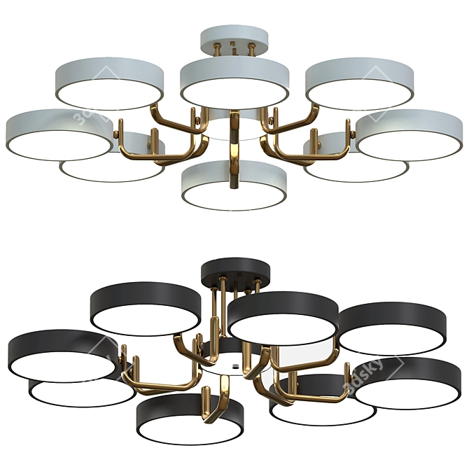 Elegant Lumen Lux Ceiling Chandelier 3D model image 4