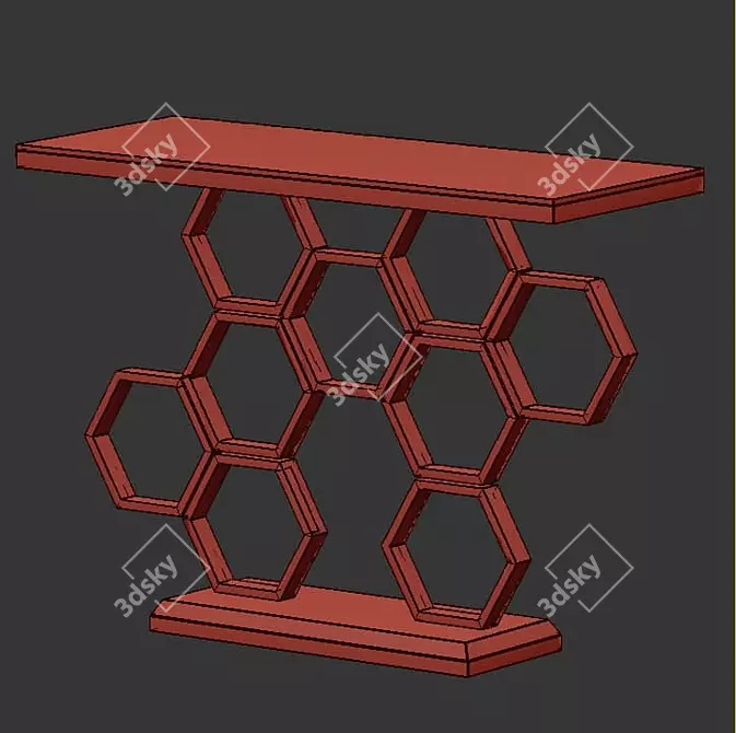 LUX-267 Hive Console - Wood/Metal, 100x75x40 cm 3D model image 3