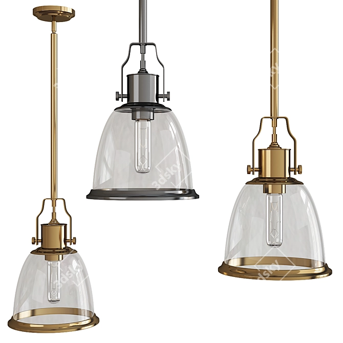 Modern Hobson Pendant Light 3D model image 1