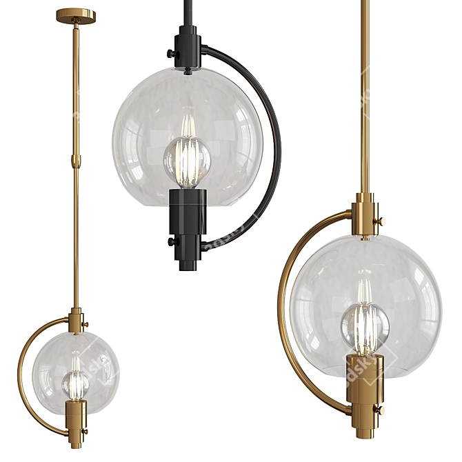 Pluto Pendant Light: Modern Elegance 3D model image 1