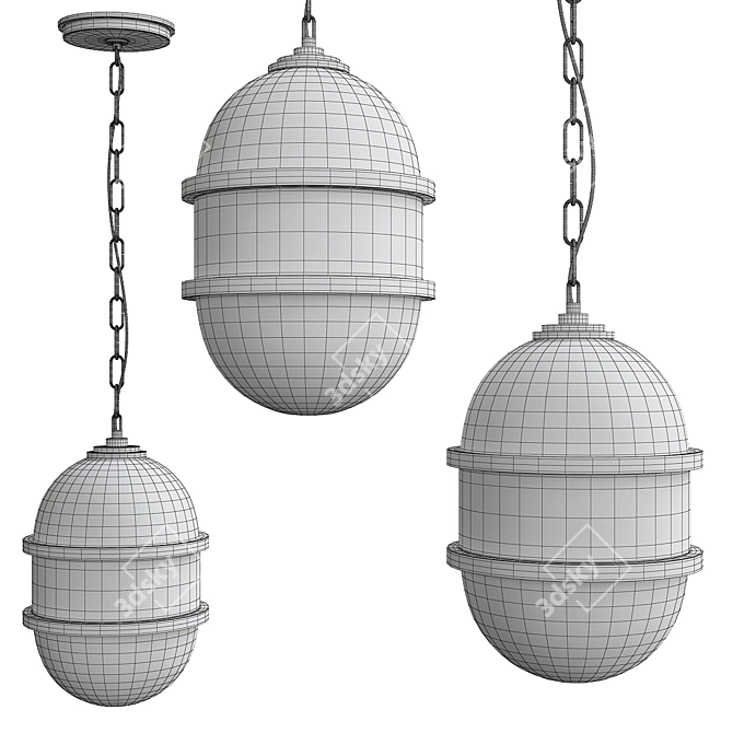 Elegant Broomley Pendant Light 3D model image 2