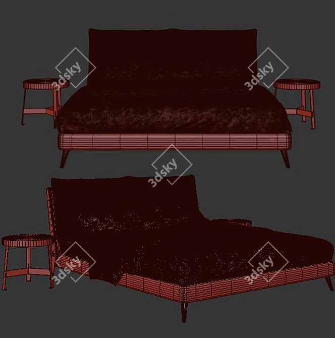 Luxury Comfort Bed: Ultimate Relaxation 3D model image 6