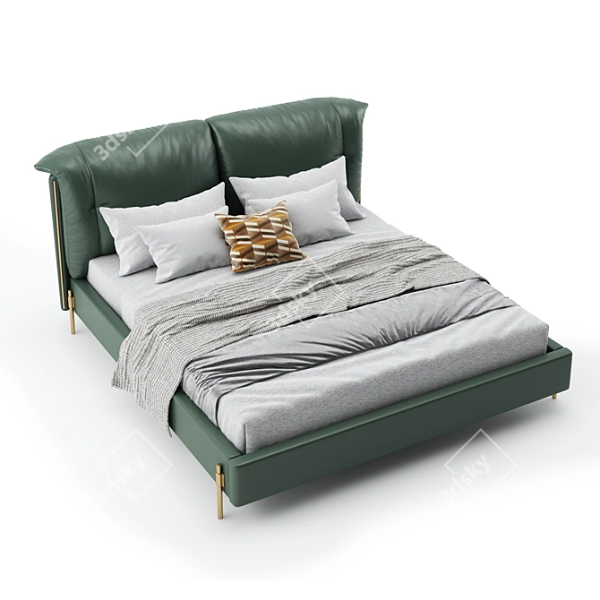 Luxury Comfort Bed: Ultimate Relaxation 3D model image 8