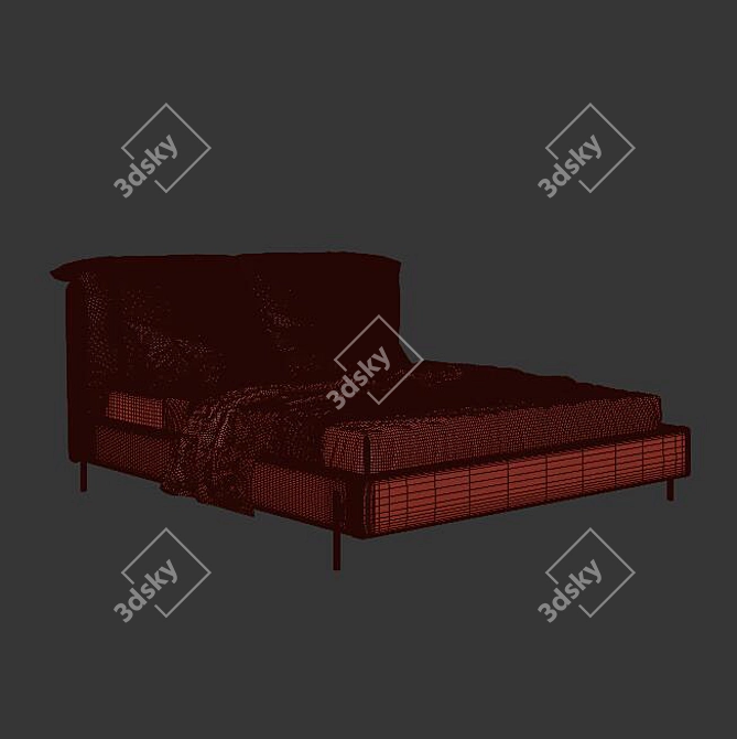 Luxury Comfort Bed: Ultimate Relaxation 3D model image 13