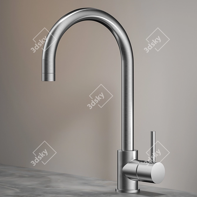 Quadro Brass Sink Mixer 3D model image 2