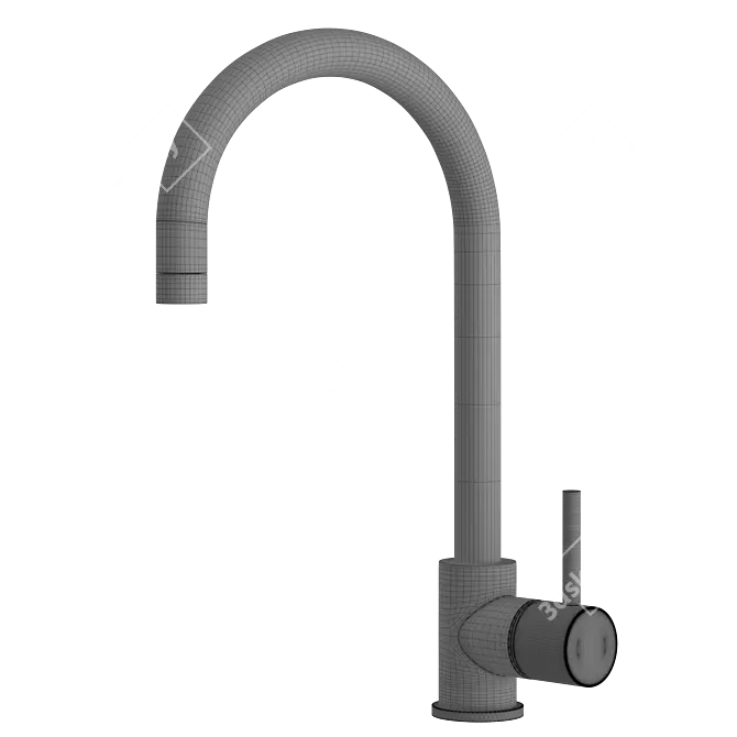Quadro Brass Sink Mixer 3D model image 3