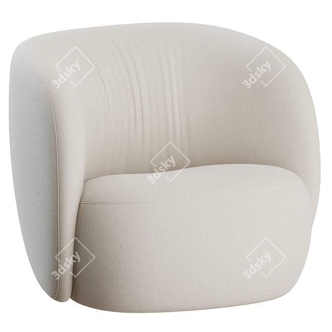 Ovata Large Lounge Chair: Versatile Elegance 3D model image 2