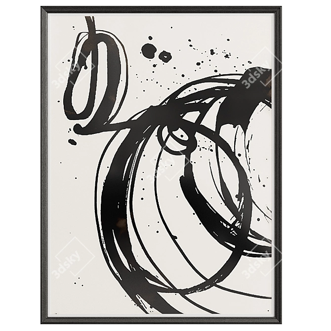 Abstract Print Set: Modern Art Prints in Multiple Frames 3D model image 2