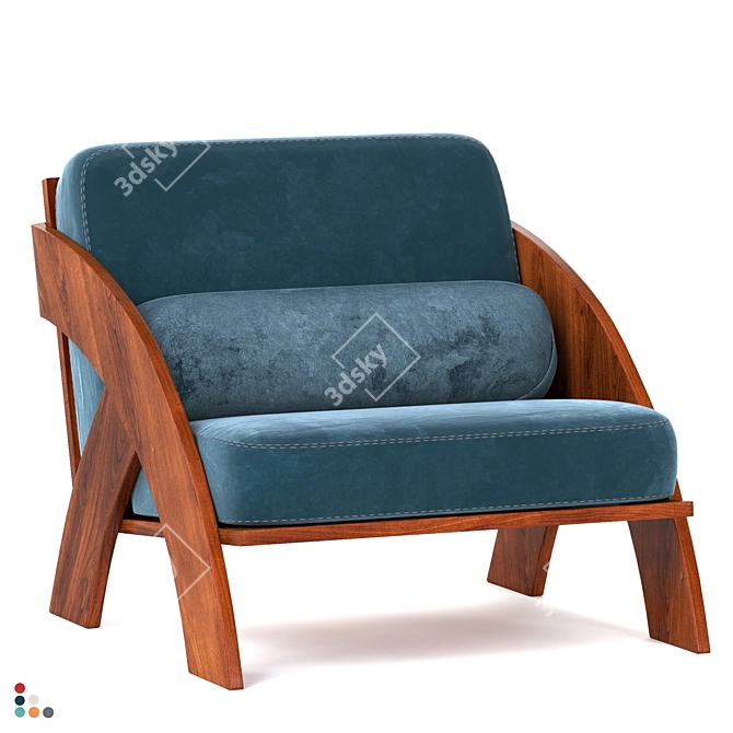 Sleek Arc Chair: Modern Elegance for your Space 3D model image 1