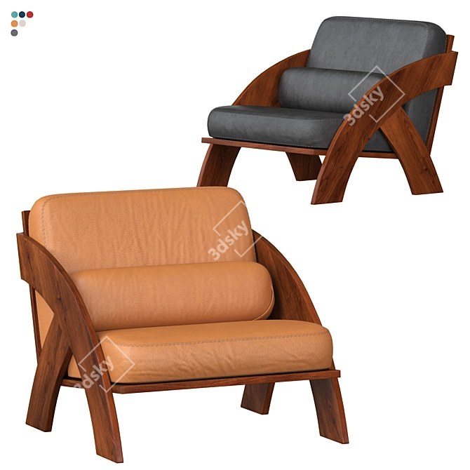 Sleek Arc Chair: Modern Elegance for your Space 3D model image 5