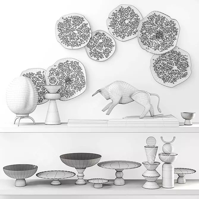 Fos Ceramiche Wall Decor Set - PORIFERA 3D model image 4