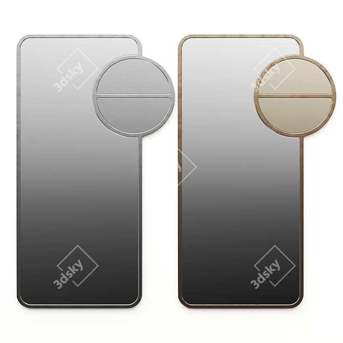 Sleek Black Tie Mirror 3D model image 1