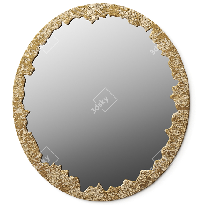  Crater Mirror: Exquisite Reflection by Porta Romana 3D model image 1