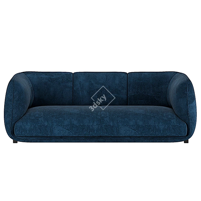 Light Grey Fabric Sofa with Dense Foam Padding 3D model image 1