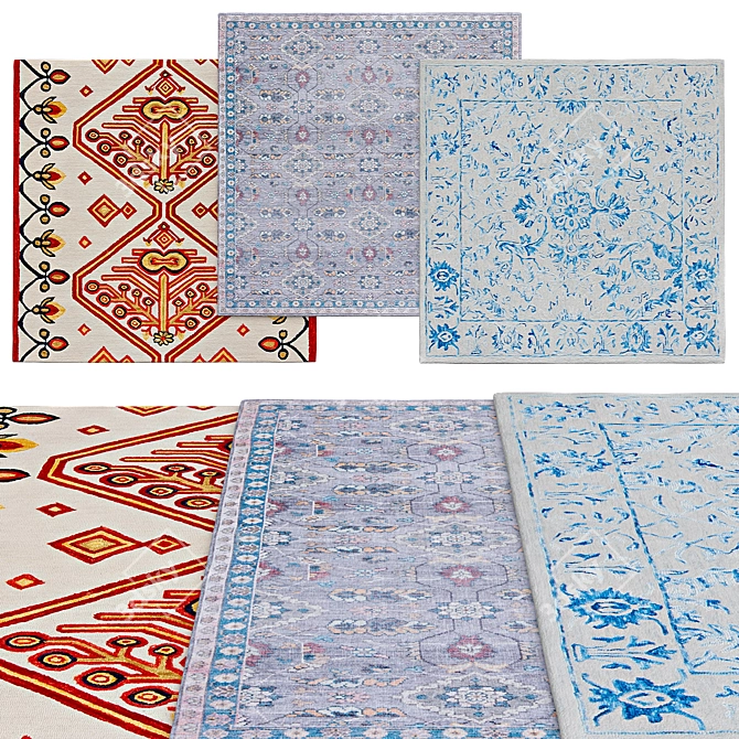  Square Rugs Collection | Various Sizes 3D model image 1