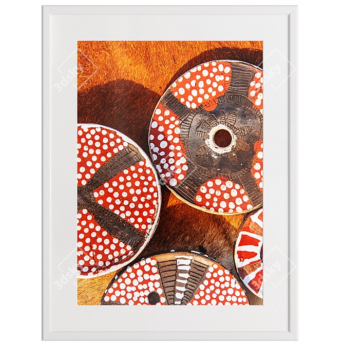 African Print Art Set 3D model image 2