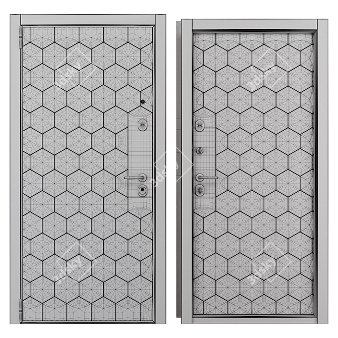 Newest NT 1 Metal Entrance Door (Holz) 3D model image 4