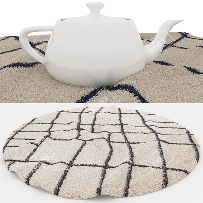 Versatile Set of 8 Modern Rugs 3D model image 4