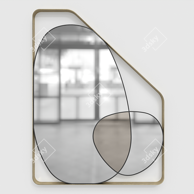 Elegant Marioni Landscape Mirror 3D model image 1