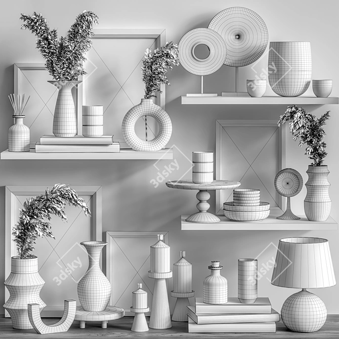 Modern Decorative Shelf: Stylish and Functional 3D model image 6