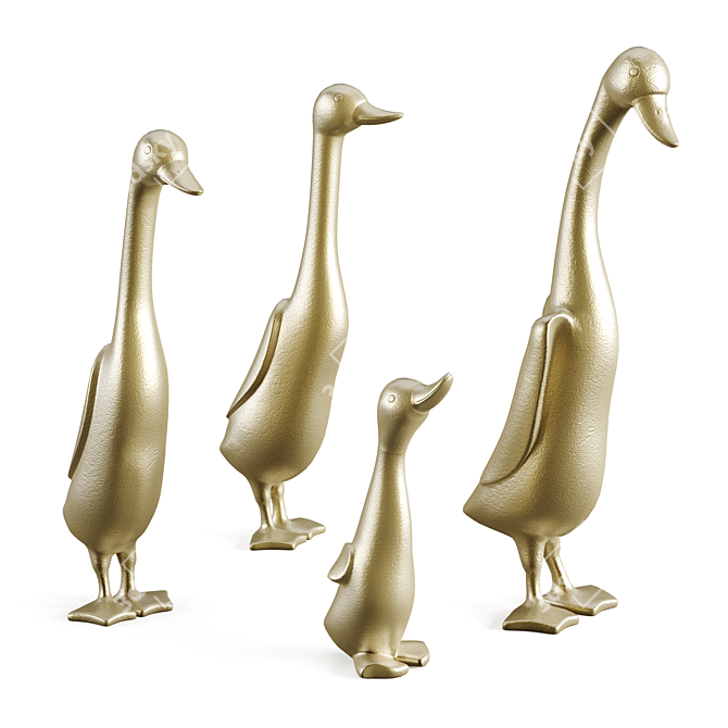 Perri Gold Duck: Stylish and Versatile Home Decor 3D model image 1