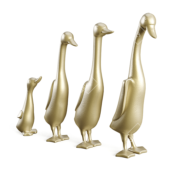 Perri Gold Duck: Stylish and Versatile Home Decor 3D model image 2