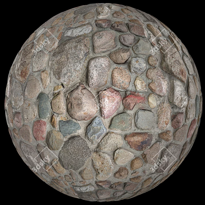 Seamless Stone Wall Texture 4k 3D model image 2