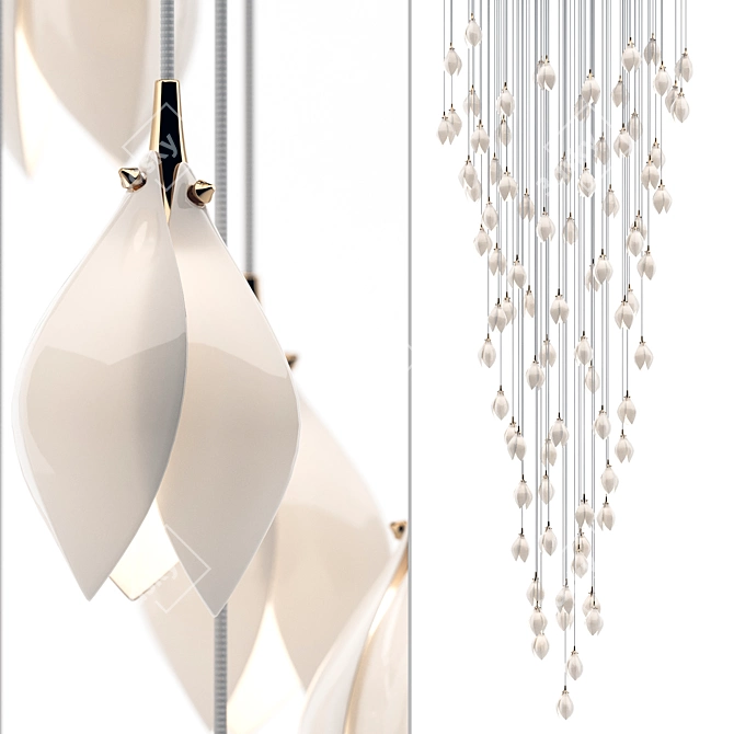 Porcelain Pendant Lamp: Haberdashery Bloom 3D model image 1