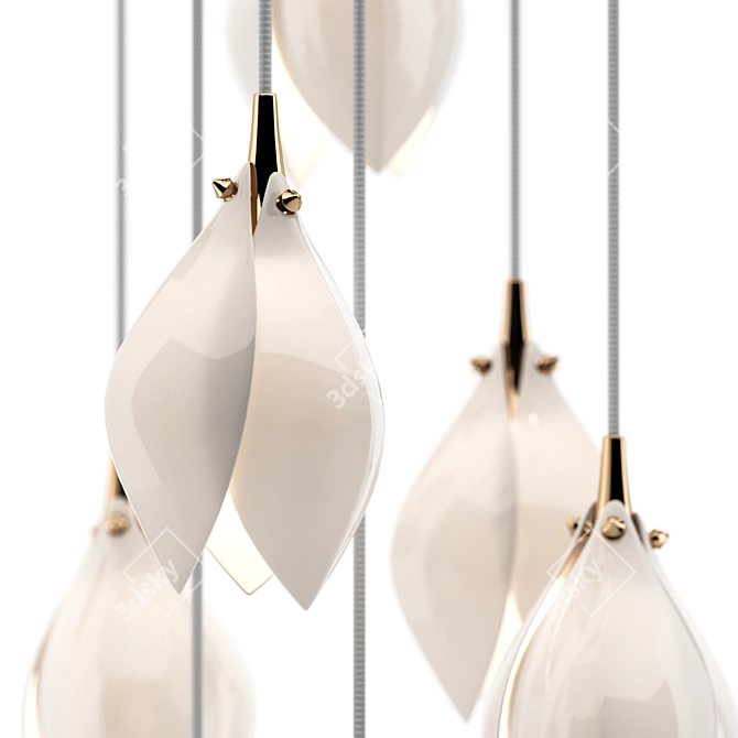 Porcelain Pendant Lamp: Haberdashery Bloom 3D model image 2