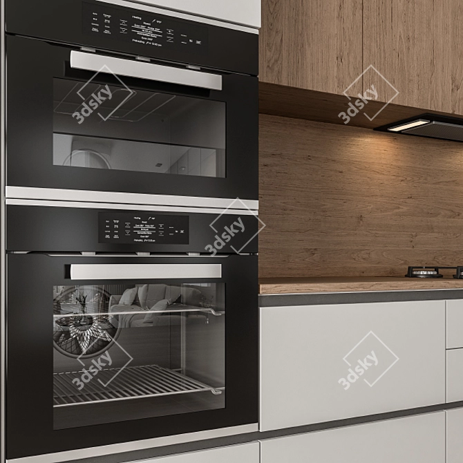 Modern Wood & White 72 - Kitchen Elegance 3D model image 4