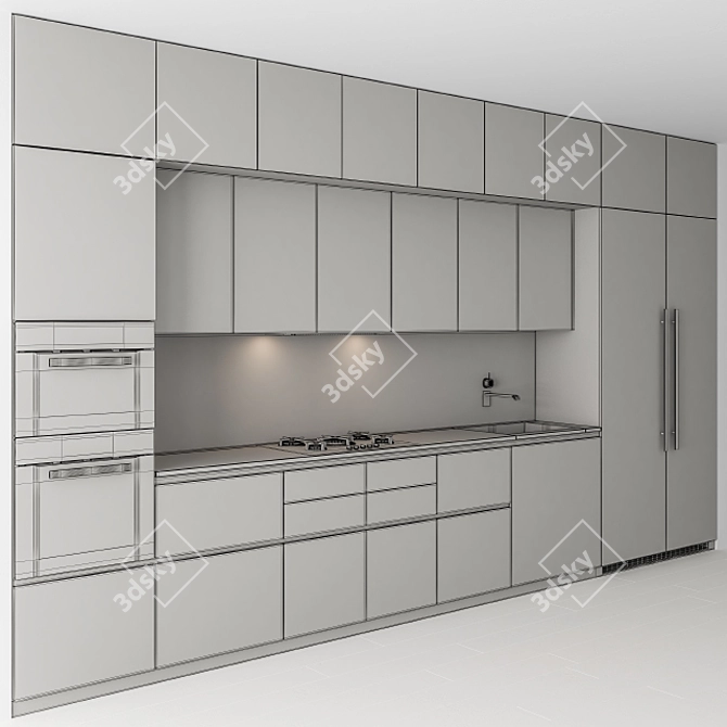 Modern Wood & White 72 - Kitchen Elegance 3D model image 5