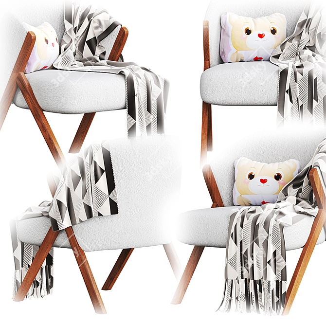 Zara Home Boucle Armchair 3D model image 2