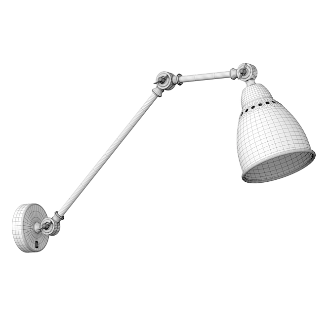 Industrial Wall Lamp with Switch 3D model image 4