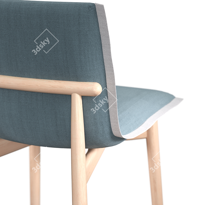 Sleek Upholstered Embrace Chair 3D model image 5