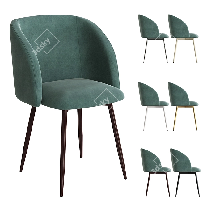 Grace Metal Chair: Stylish and Comfortable 3D model image 1